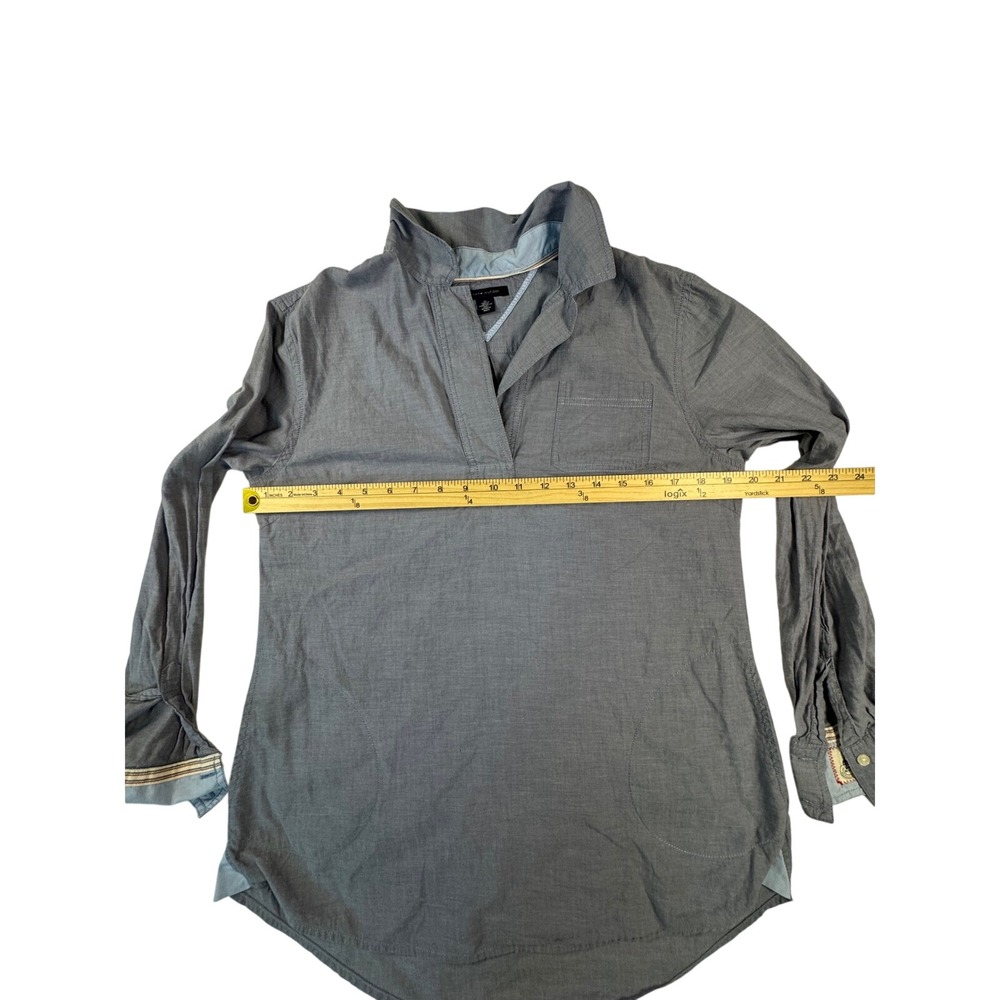 Tommy Hilfiger Popover Tunic‎ Womens M Blue Chambray Long Sleeve Pockets - Picture 7 of 12